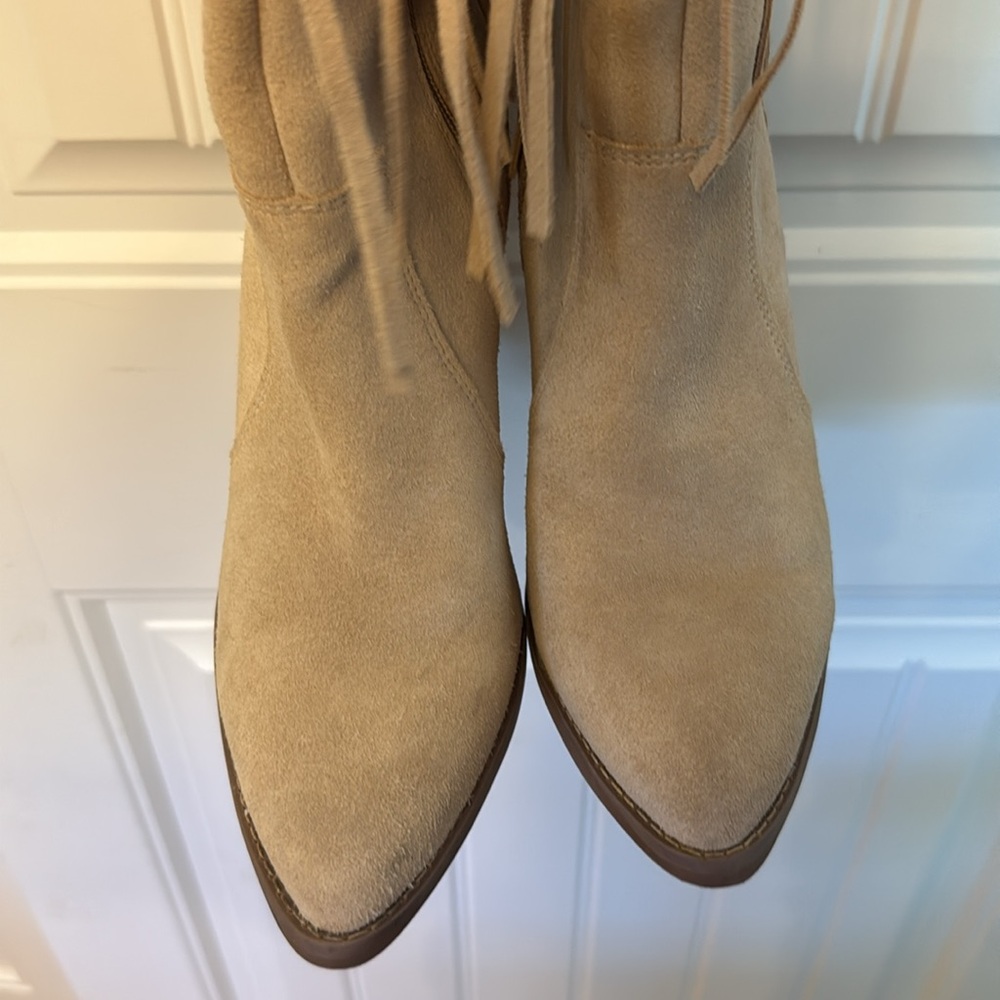 Dingo (witchy woman)Tan Suede Fringe over the knee Boots sz 9 - Picture 7 of 8